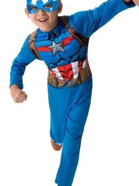 Captain America Halloween Costume 4/7 Jumpsuit Only Boys